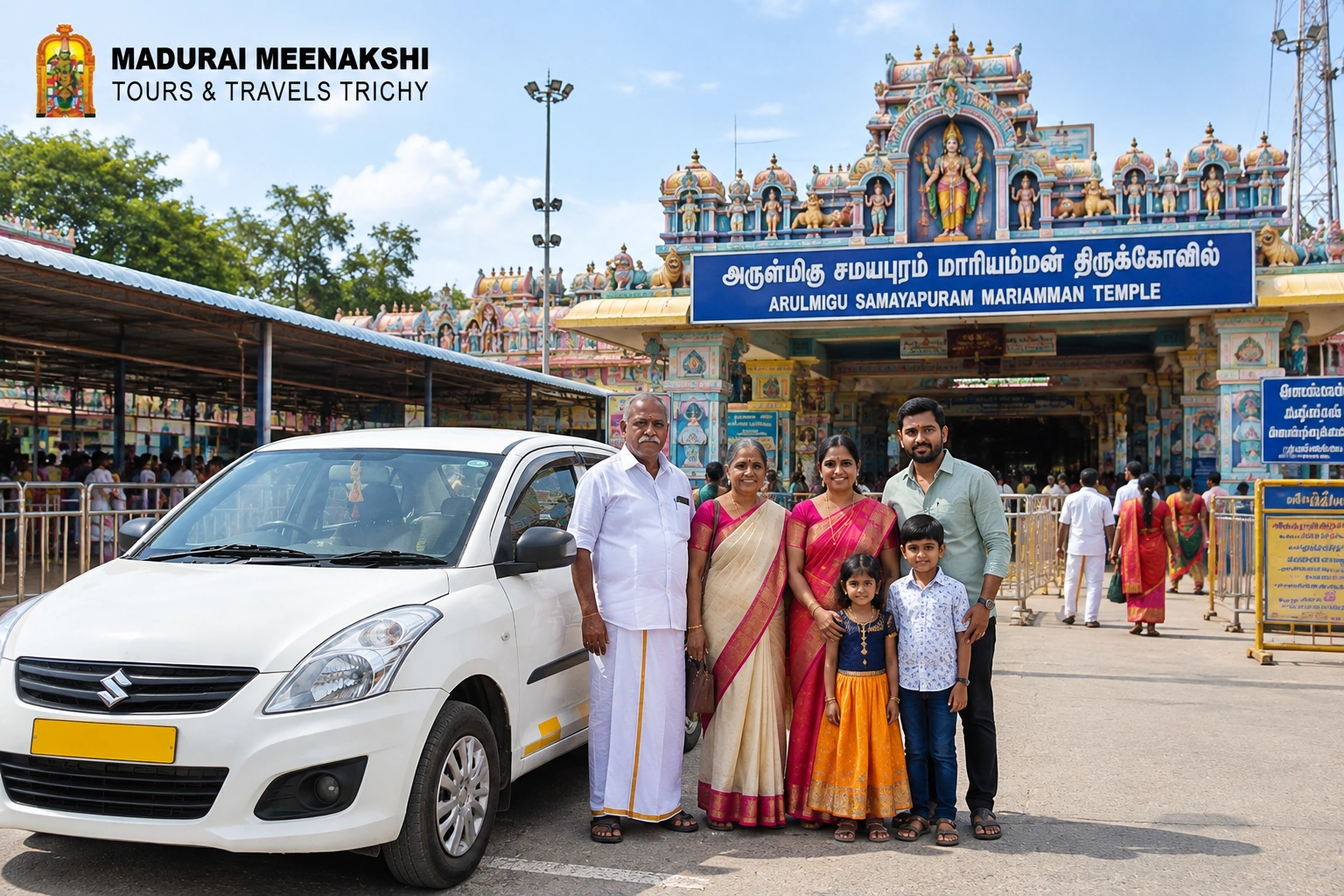 Taxi to Samayapuram Temple for families and devotees